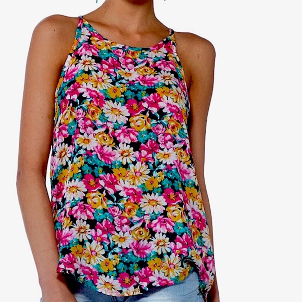 HOST PICK🎉NAVY & PINK FLORAL TANK